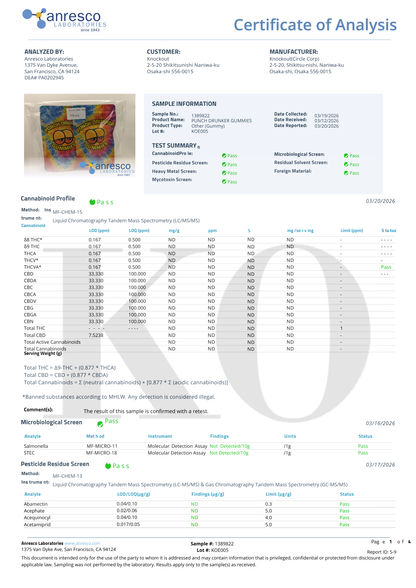 １０粒入り：PUNCH DRUNKER GUMMMIES mango