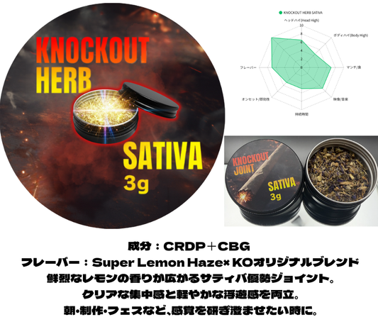 KNOCKOUT HERB SATIVA(3g) CRDP配合サティバ優勢